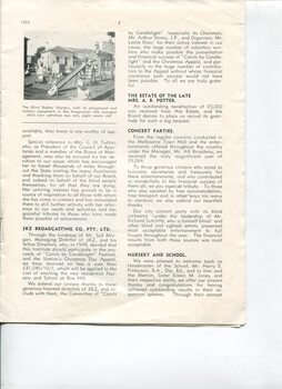Board of Management report for the year ended 1953 and Blind Babies Nursery playground