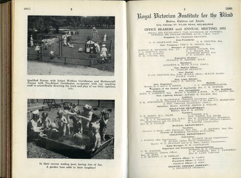 Images of children playing and List of Office Bearers