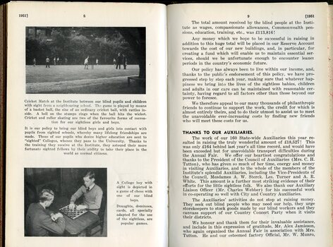Images of a cricket and chess match and report to Life Governors and Subscribers