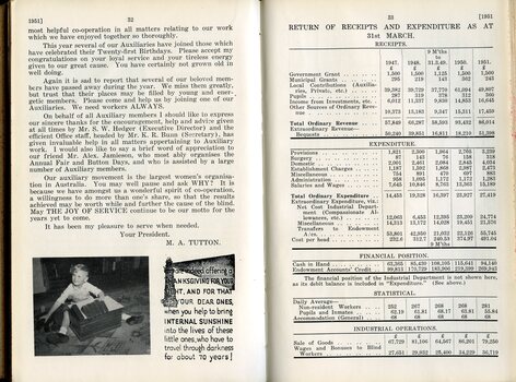 Council of Auxiliaries report and receipts and expenditure