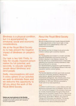 Description about the Royal Blind Society and financial overview