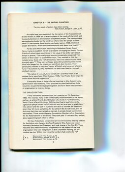 Background and overview of the formation of the Association for the Advancement of the Blind
