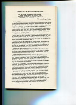 Background and overview of the formation of the Association for the Advancement of the Blind