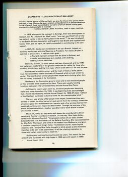 Background and overview of the formation of the Association for the Advancement of the Blind
