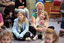 Trish Anderson with her daughters in the Feelix library