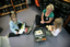 Trish Anderson with her daughters in the Feelix library