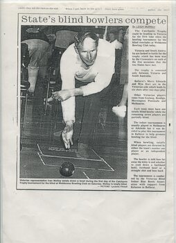 Article on Catchpole Trophy competition with image of Ivan Molloy bowling