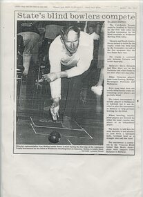 Article on Catchpole Trophy competition with image of Ivan Molloy bowling