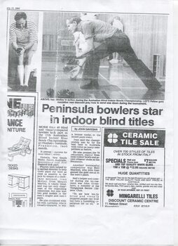 Article with images of Ivan Molloy and Neil Maxwell bowling
