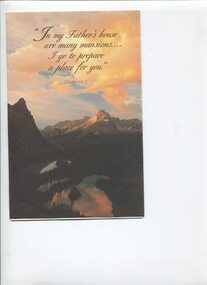 Front cover with mountain image and John 14:2