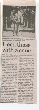 Image and interview with Neil Maxwell for upcoming White Cane day