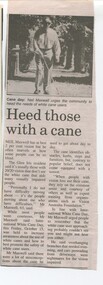 Image and interview with Neil Maxwell for upcoming White Cane day