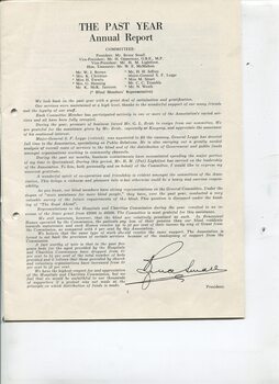 Report on past year by President Bruce Small