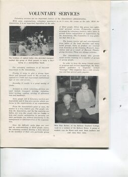 Brief description of voluntary services provided