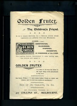 Advertisement for Golden Frutex - a remedy for children and adults