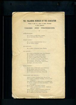 Listing of members who have a trade or profession