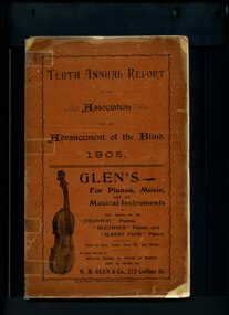 Cover and advertisement for Glen's pianos and musical instruments