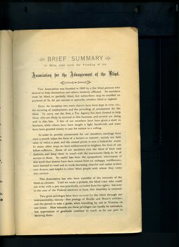 Summary of work done since the founding of the Association