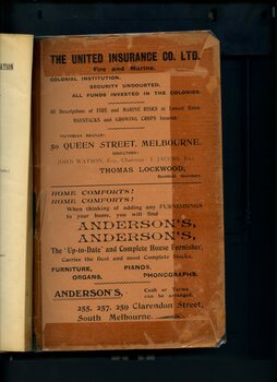 Advertisements for United Insurance and Anderson's.