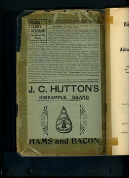 Advertisements for Insectibane and J.C. Hutton's hams and bacon