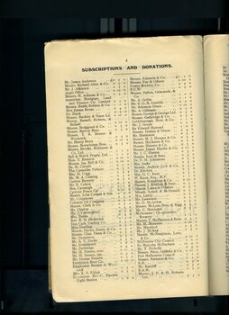 Listing of subscriptions and donations received