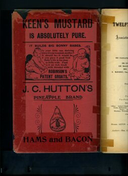 Advertisement for Keen's Mustard and J.C. Hutton's hams and bacons