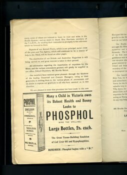 Overview of activities and events of the past year and advertisement for Phosphol