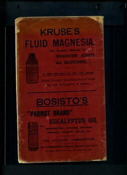 Advertisement for Kruse's Fluid Magnesia and Bosisto's Eucalyptus oil