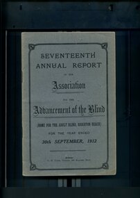 Blue front cover with edging and decorative corners