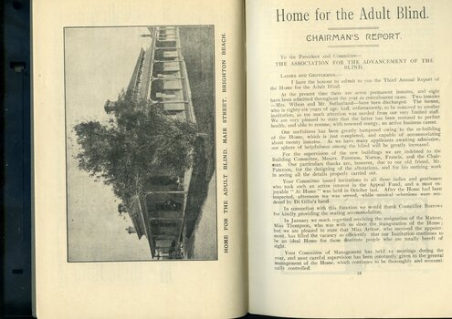 Picture of the Home for the Blind and Report from the Chairman of the Adult Home for the Blind