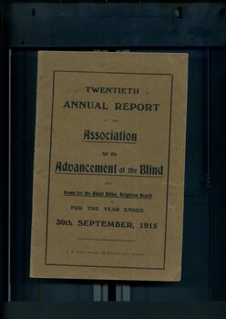 Brown cover with black writing