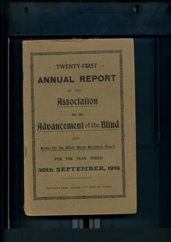 Tan front cover with black writing