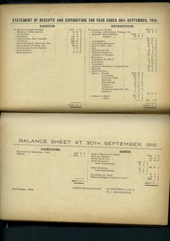 Statement of Receipts and Expenditure, Assets and Liabilities and Balance sheet