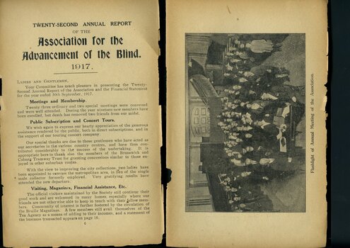 Overview of activities and events of the past year and photograph of people at AGM