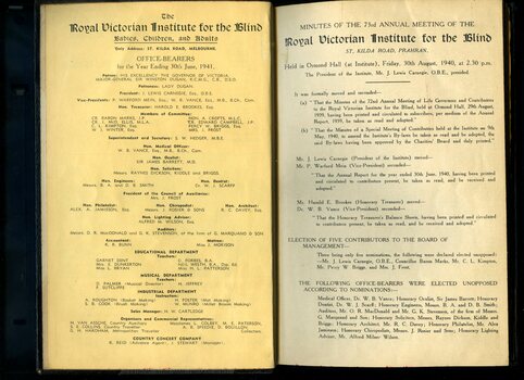 List of Office Bearers and Minutes from the Annual General Meeting