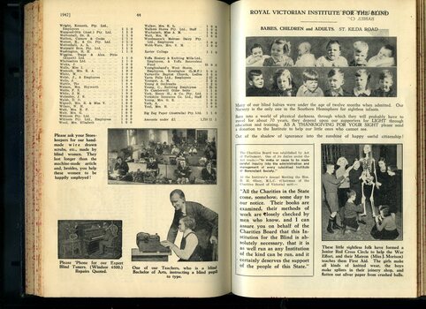 List of Public Subscribers with amounts tendered and images of children at the Institute