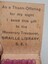 Interior of matchcover with print "As a Thank-Offering for my of sight I send this gift to the Honorary Treasurer, Braille Library, S.E. 1"