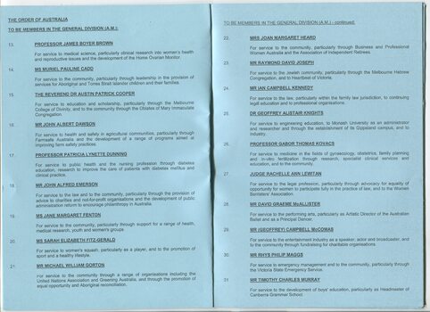 Investiture program for ceremony held on May 27, 2004