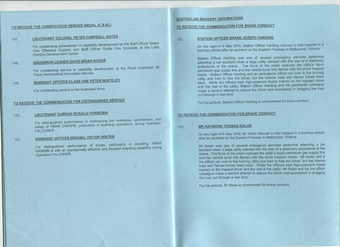 Investiture program for ceremony held on May 27, 2004