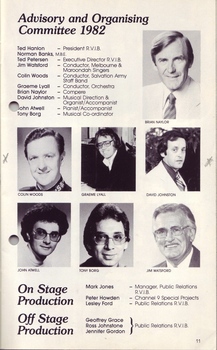 Advisory and Organising Committee list and portraits