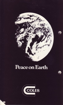 Black and white image of Earth - advertisement from Coles