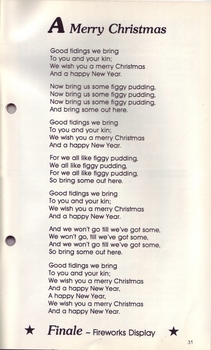Words to A Merry Christmas with Fireworks Display afterwards