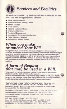 Description of services RVIB provides and how to include them in a will or bequest