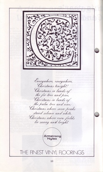Ornate letter 'C' above Christmas poem from Armstrong Nylex