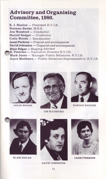 List and portraits of organising and advisory committee