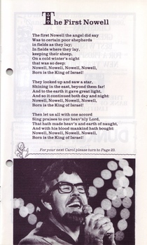 Words to The First Nowell and photo of Rolf Harris