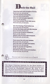 Words to Deck the Halls and special thanks to Len Gray