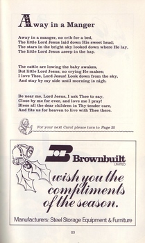 Words to Away in a Manger and Christmas message from Brownbuilt
