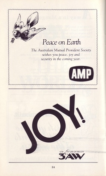 Christmas message and advertisement from AMP and 3AW