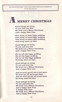 Words to A Merry Christmas and request to link arms with those around you